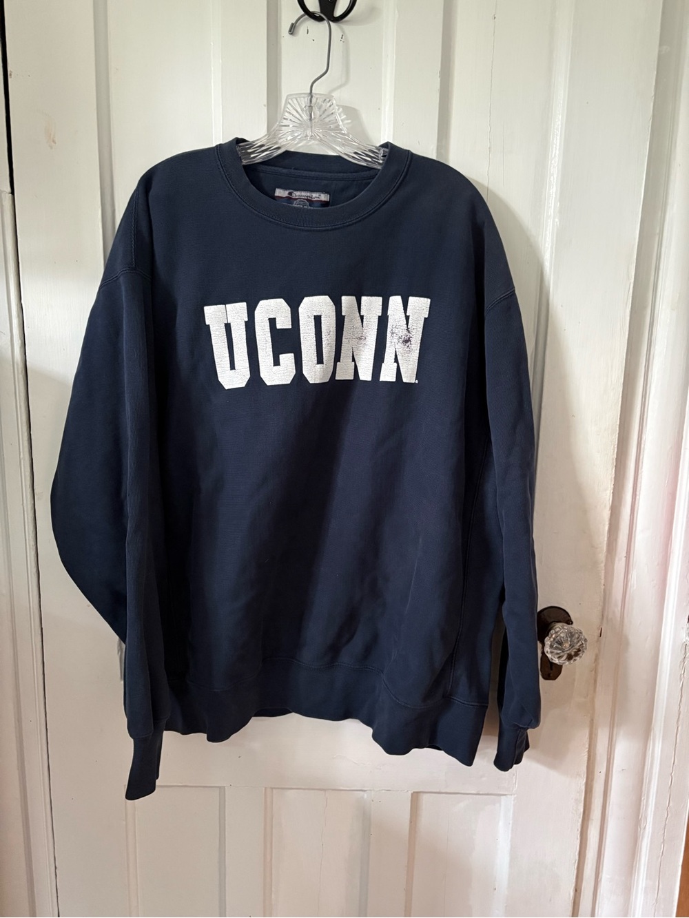 Champion UConn Crewneck Sweatshirt - Navy & White